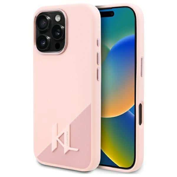 Karl Lagerfeld Shadow Metal Initial Back Cover Σιλικόνης Ροζ (iPhone 16 Pro Max)