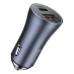Baseus - Φορτιστής Αυτοκινήτου Golden Pro (TZCCJD-B0G) - USB-A, USB-C, 40W with Cable Type-C to Lightning - Σκούρο Γκρί - Image 4