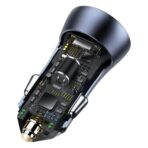 Baseus - Φορτιστής Αυτοκινήτου Golden Pro (TZCCJD-B0G) - USB-A, USB-C, 40W with Cable Type-C to Lightning - Σκούρο Γκρί - Image 5