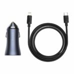 Baseus - Φορτιστής Αυτοκινήτου Golden Pro (TZCCJD-B0G) - USB-A, USB-C, 40W with Cable Type-C to Lightning - Σκούρο Γκρί - Image 6
