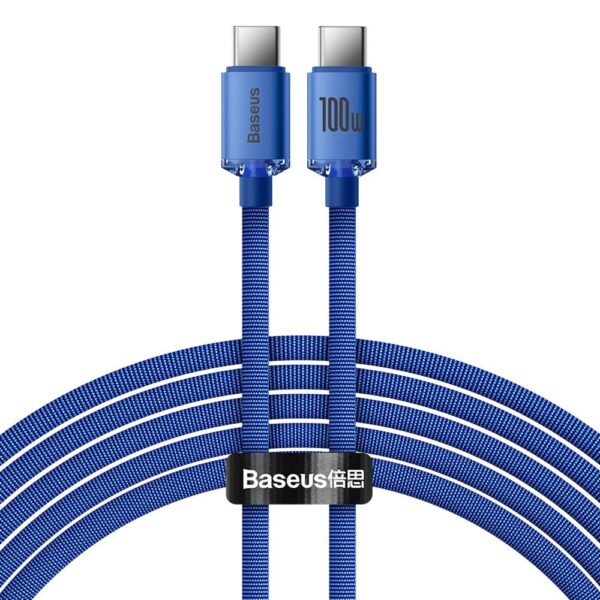 Baseus - Data Cable Crystal Shine (CAJY000703) - Type-C to Type-C, 100W, 2m - Μπλε