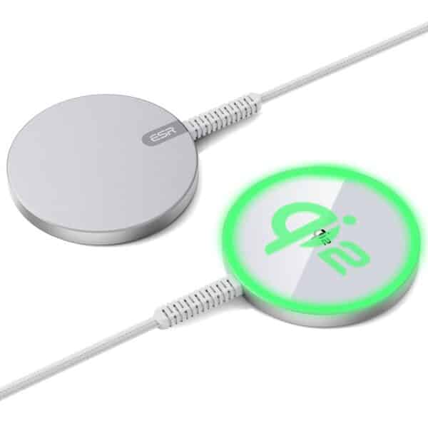 ESR - Mini Ασύρματος Φορτιστής Magsafe HaloLock Qi2 - MagSafe Compatible, 15W, with Type-C Cable, 1.5m - Ασημί