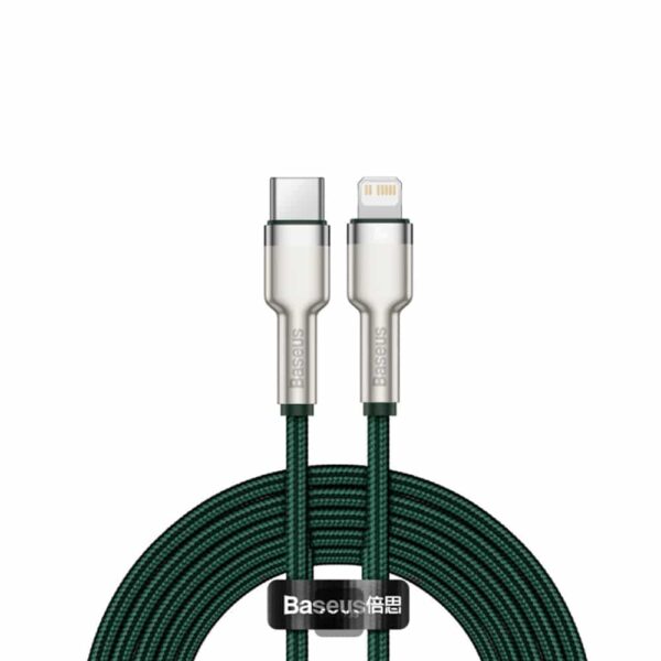 Baseus - Data Cable Cafule Series Metal (CATLJK-B06) - Type-C to Lightning, 20W, 2m - Πράσινο