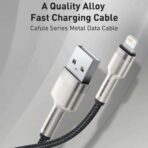 Baseus - Data Cable Cafule Series Metal (CALJK-B06) - USB to Lightning 2.4A, 2m - Πράσινο - Image 5
