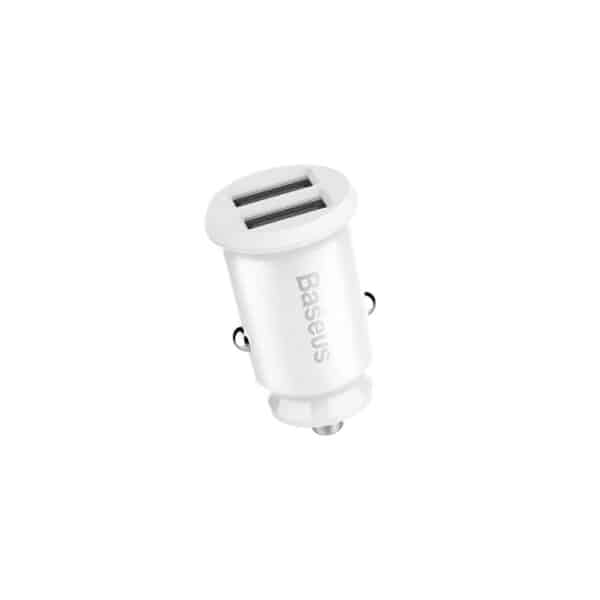 Baseus - Φορτιστής Αυτοκινήτου Grain (CCALL-ML02) - Dual USB, LED Backlight, 5V, 3.1A - Λευκό