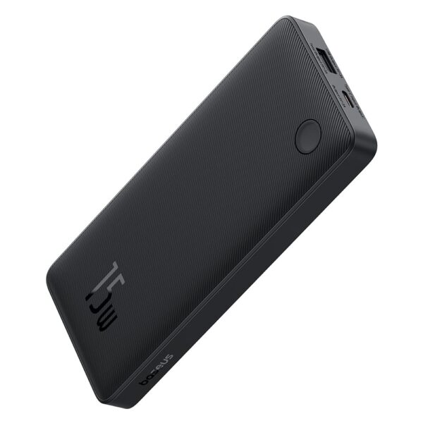 Baseus - Power Bank Airpow Lite (P10067500123-00) - USB, Type-C, 15W, 10000mAh, with Cable Type-C, 30cm - Cosmic Μαύρο
