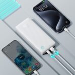 Baseus - Power Bank Airpow Lite (P10067500213-00) - USB, Type-C, 15W, 10000mAh, with Cable Type-C, 30cm - Λευκό - Image 3