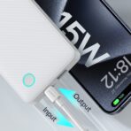 Baseus - Power Bank Airpow Lite (P10067500213-00) - USB, Type-C, 15W, 10000mAh, with Cable Type-C, 30cm - Λευκό - Image 4