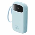 Baseus - Power Bank Qpow Pro+ (P10055003313-00) - Lightning, 2x Type-C, USB, 22.5W, 10000mAh, Cable Type-C, 30cm - Μπλε - Image 4