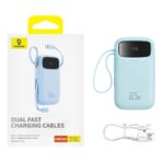 Baseus - Power Bank Qpow Pro+ (P10055003313-00) - Lightning, 2x Type-C, USB, 22.5W, 10000mAh, Cable Type-C, 30cm - Μπλε - Image 7