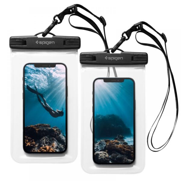 Spigen - (2 pack) Αδιάβροχη Θήκη (A601) - IPX8,για Κινητά 3.5 - 7" - Διάφανη