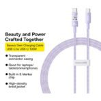 Baseus - Data Cable Gem (P10373000511-01) - Type-C to Type-C, Super Fast Charging 100W, 2m - Nebula Μώβ - Image 3