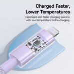 Baseus - Data Cable Gem (P10373001511-00) - USB-C to Lightning, Fast Charging 20W, 1m - Nebula Μώβ - Image 2