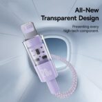 Baseus - Data Cable Gem (P10373001511-00) - USB-C to Lightning, Fast Charging 20W, 1m - Nebula Μώβ - Image 4