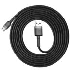 Baseus - Data Cable Cafule (CAMKLF-CG1) - USB to Micro-USB, 1.5A, 2m - Γκρί Μαύρο - Image 4