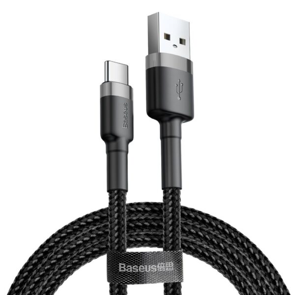 Baseus - Data Cable Cafule (CATKLF-UG1) - USB to Type-C, 2A, 3m - Γκρί Μαύρο