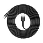 Baseus - Data Cable Cafule (CATKLF-UG1) - USB to Type-C, 2A, 3m - Γκρί Μαύρο - Image 4