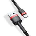Baseus - Data Cable Cafule (CATKLF-U91) - USB to Type-C, 2A, 3m - Red Μαύρο - Image 5