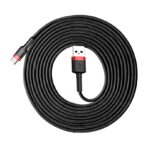 Baseus - Data Cable Cafule (CATKLF-U91) - USB to Type-C, 2A, 3m - Red Μαύρο - Image 4