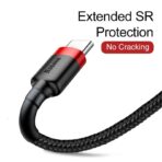 Baseus - Data Cable Cafule (CATKLF-U91) - USB to Type-C, 2A, 3m - Red Μαύρο - Image 7