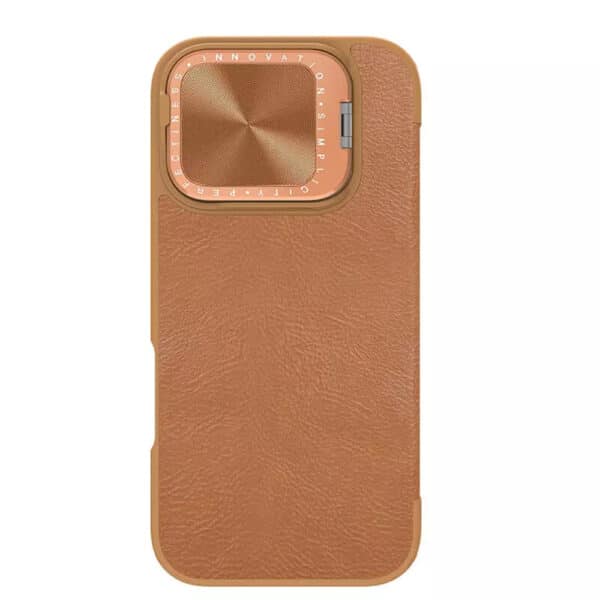 Nillkin - Qin Prop Leather Case - iPhone 16 Pro - Καφέ