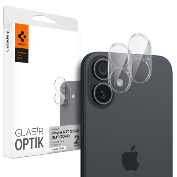 Spigen - Optik.tR Camera Glass (2 pack) Προστασία Κάμερας - iPhone 16 / iPhone 16 Plus - Διάφανο