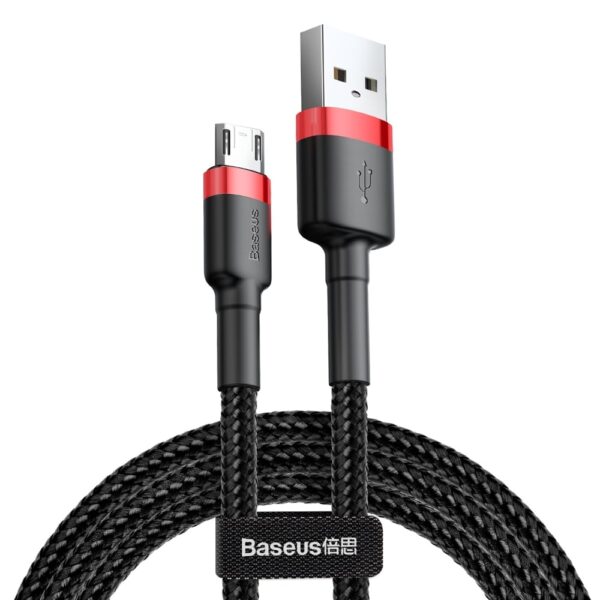 Baseus - Data Cable Cafule (CAMKLF-C91) - USB to Micro-USB, 1.5A, 2m - Red Μαύρο