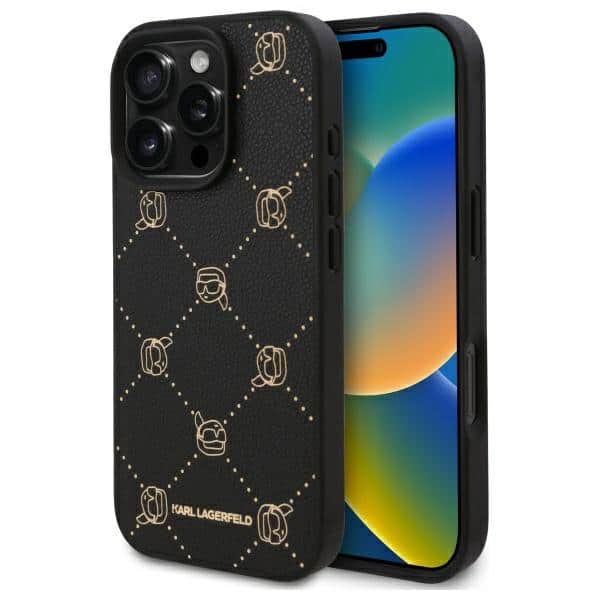 Karl Lagerfeld - Leather MagSafe (KLHMP16XPGKHPHK) - iPhone 16 Pro Max - Karl Head