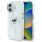 Karl Lagerfeld - IML MagSafe (KLHMP16SHLSCHH) - iPhone 16 - Λευκό Metal Choupette`s Head