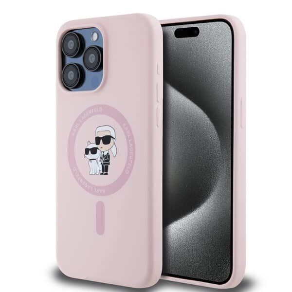 Karl Lagerfeld - Silicone Ring MagSafe (KLHMP15XSCMKCRHP) - iPhone 15 Pro Max - Ροζ Karl&Choupette