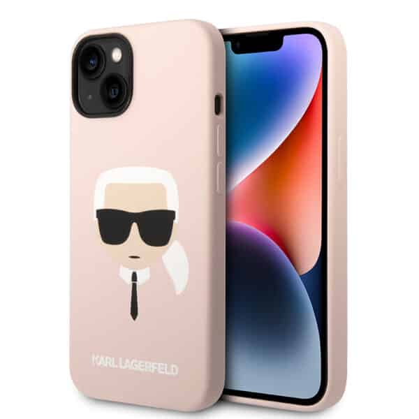 Karl Lagerfeld - Silicone MagSafe (KLHMP14MSLKHLP) - iPhone 14 Plus - Light Ροζ Karl`s Head
