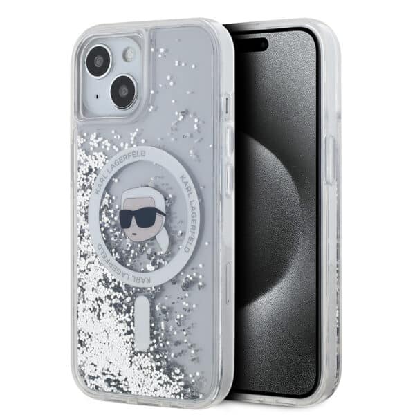 Karl Lagerfeld - Liquid Glitter MagSafe (KLHMP15SLGKISGH) - iPhone 15 - Διάφανο Karl Head
