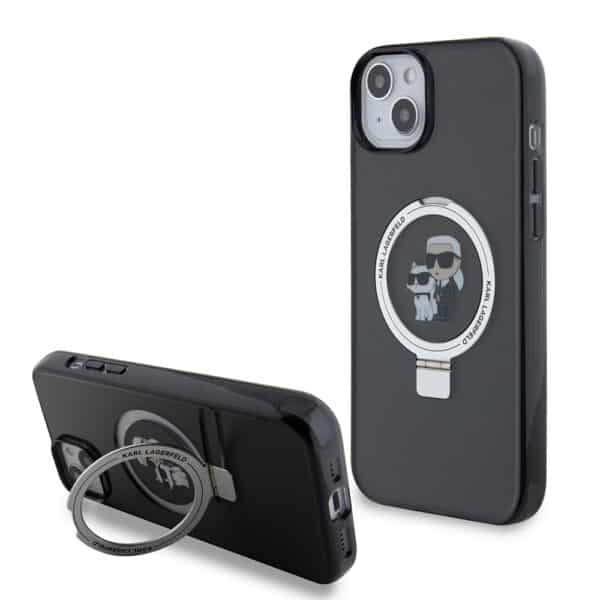 Karl Lagerfeld - Hardcase Ring Stand MagSafe (KLHMP15MHMRSKCK) - iPhone 15 Plus - Karl&Choupette