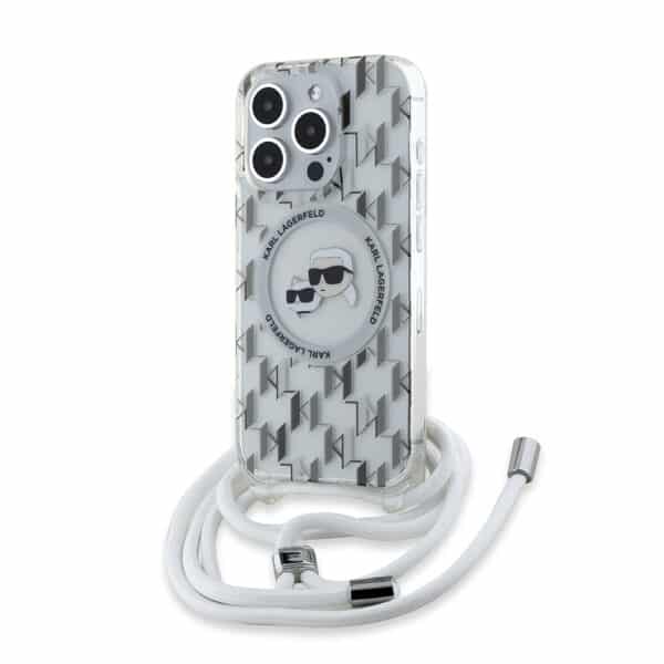 Karl Lagerfeld - IML Crossbody MagSafe (KLHMP15LHCKCKLCT) - iPhone 15 Pro - Διάφανο Monogram Karl&Choupette Head