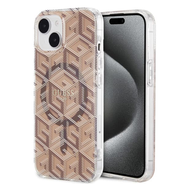 Guess - IML GCube MagSafe (GUHMP15SHGCUSTGW) - iPhone 15 - Καφέ