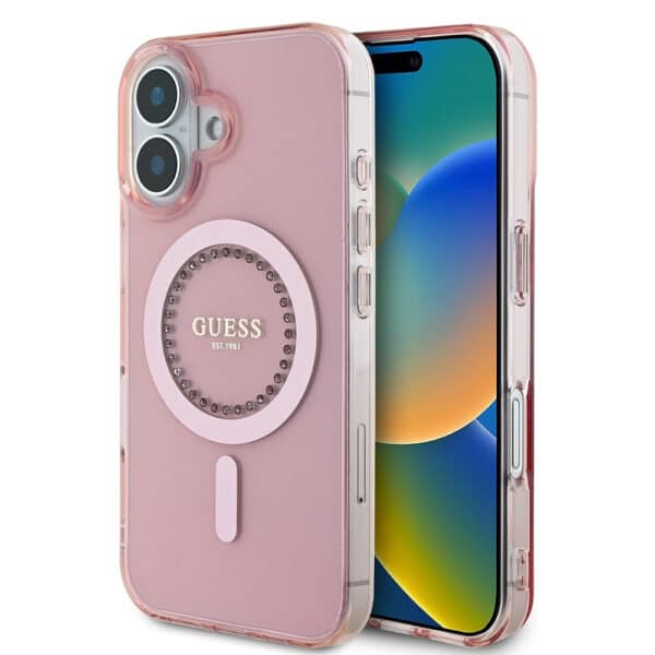 Guess - IML Rhinestones MagSafe (GUHMP16SPFTDTEP) - iPhone 16 - Ροζ