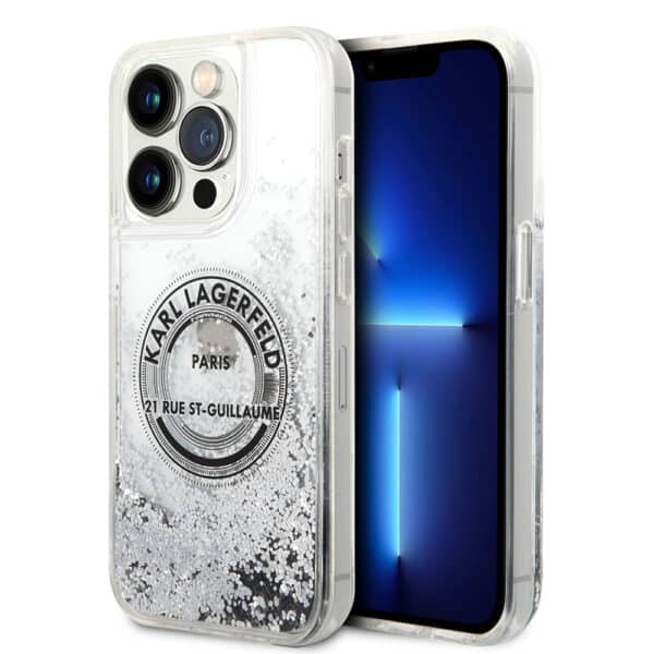 Karl Lagerfeld - Hardcase Liquid Glitter (KLHCP14LLCRSGRS) - iPhone 14 Pro - Ασημί RSG