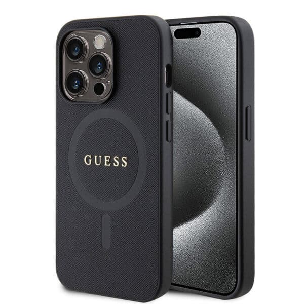 Guess - Saffiano MagSafe (GUHMP15LPSAHMCK) - iPhone 15 Pro - Μαύρο