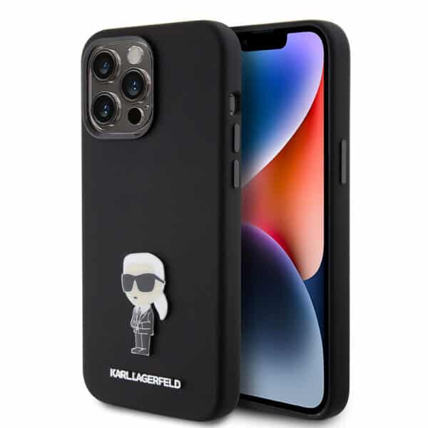 Karl Lagerfeld - Silicone (KLHCP15XSMHKNPK) - iPhone 15 Pro Max - Ikonik Metal Pin