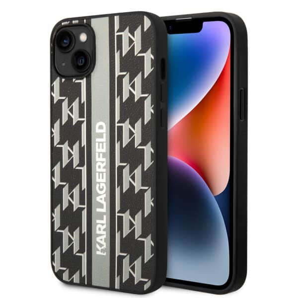 Karl Lagerfeld - Hardcase Monogram (KLHCP14MPGKLSKG) - iPhone 14 Plus - Γκρί Stripe