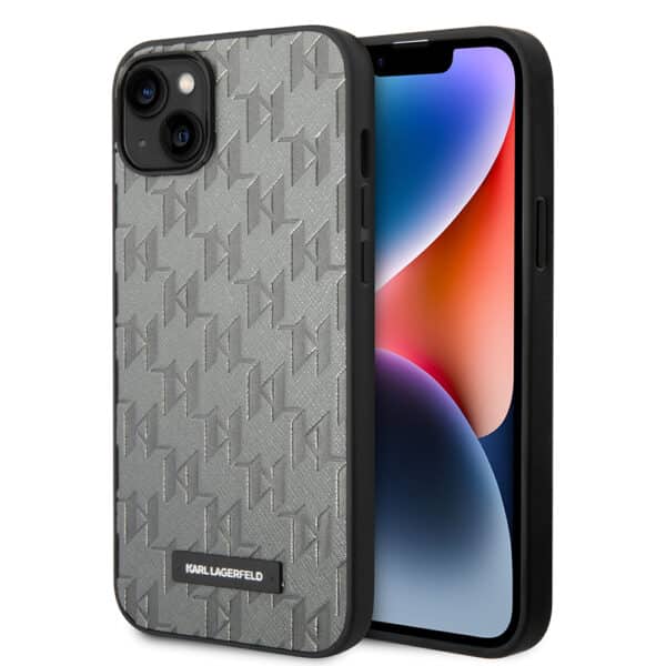 Karl Lagerfeld - Saffiano (KLHCP14MSAKLHPG) - iPhone 14 Plus - Γκρί Mono Metal Logo