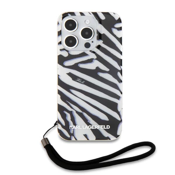 Karl Lagerfeld - IML Luxury (KLHCP15XHZBPKCCK) - iPhone 15 Pro Max - Zebra Pattern&Cord