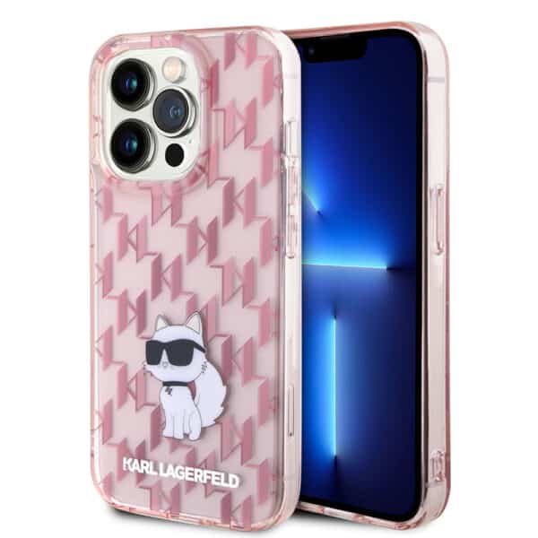 Karl Lagerfeld - Hardcase Monogram (KLHCP15XHNCMKLP) - iPhone 15 Pro Max - Ροζ Choupette