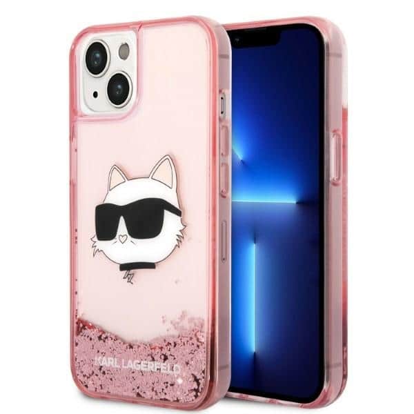 Karl Lagerfeld - Hardcase Glitter (KLHCP14MLNCHCP) - iPhone 14 Plus - Ροζ Choupette Head