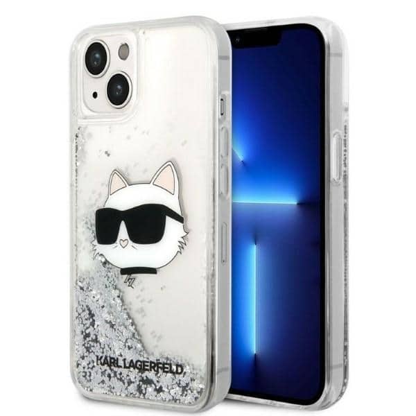 Karl Lagerfeld - Hardcase Glitter (KLHCP14MLNCHCS) - iPhone 14 Plus - Ασημί Choupette Head