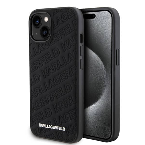 Karl Lagerfeld - Diagonal Quilted K Pattern (KLHCP15SPQKPMK) - iPhone 15 - Μαύρο