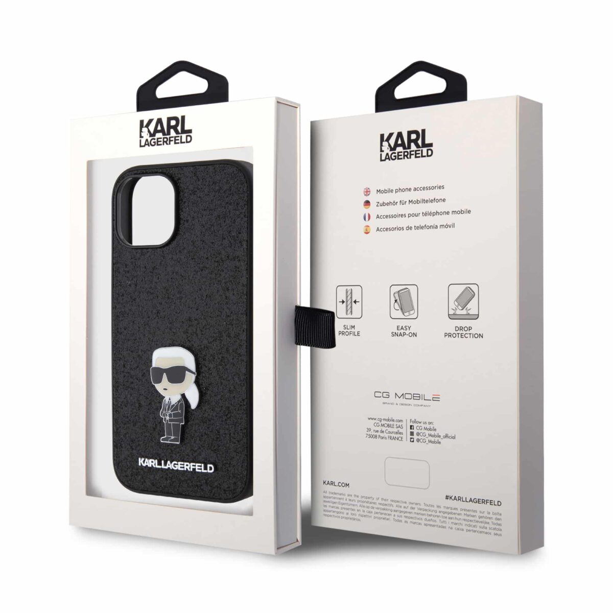 Karl Lagerfeld - Hardcase Glitter Fixed (KLHCP15SGKNPSK) - iPhone 15 - Ikonik Logo - Image 7