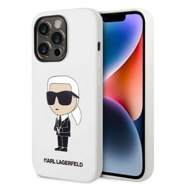Karl Lagerfeld - Silicone (KLHCP14XSNIKBCH) - iPhone 14 Pro Max - Λευκό Ikonik