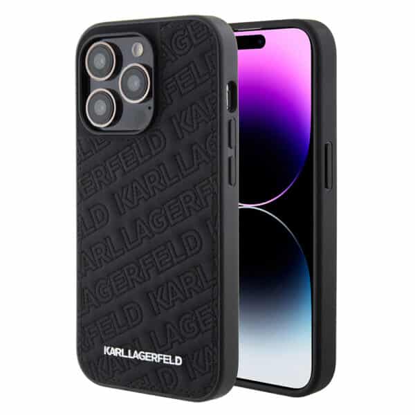 Karl Lagerfeld - Diagonal Quilted K Pattern (KLHCP15LPQKPMK) - iPhone 15 Pro - Μαύρο
