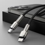 Baseus - Data Cable Cafule Series Metal (CATLJK-B01) - Type-C to Lightning, 20W, 2m - Μαύρο - Image 5